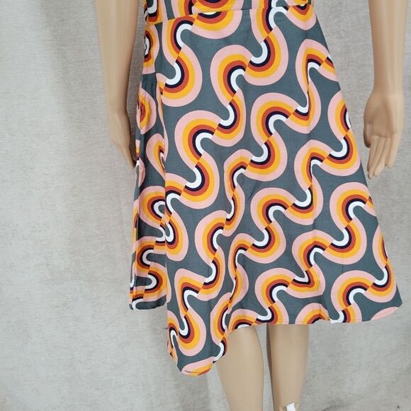 Mod Cloth Mod Well Rainbow Retro Inspired Cotton Dress Women's Plus Size 14 - Picture 12 of 14